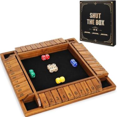 Imagem de Jogo de tabuleiro Vamslove Shut The Box 30cm com 12 dados para 2-4