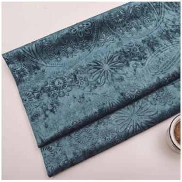 Imagem de Tecido de estofamento de veludo, tecido 3D de veludo em relevo de 144.8 cm, cor sólida, tecido de estofamento para cortina, almofada, cadeira de sofá, artesanato DIY (cor: azul acinzentado)