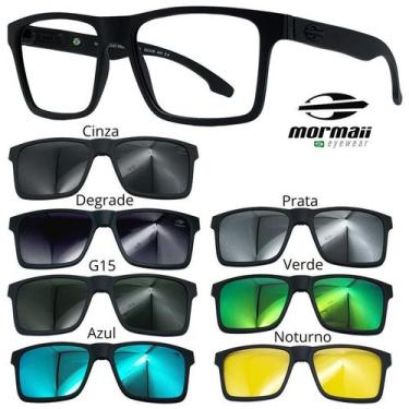 Imagem de Armação de Grau Oculos Mormaii Swap Ng 6098 com 7 Clipons, Preto
