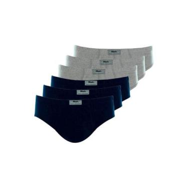 Imagem de Kit com 6 Cuecas Slip Mash 074.59 Plus Size Colorido, Cinza, XGG