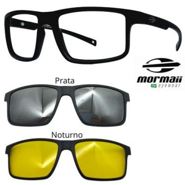 Imagem de Armação de Grau Mormaii 6127 Swap 5 A14 Com 2 Clipons, Prata, Noturno