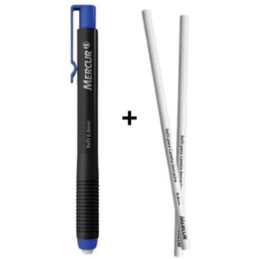 Imagem de Kit Caneta Borracha 6.6mm Retrátil Colorida Mercur + 02 Refil Eraser E