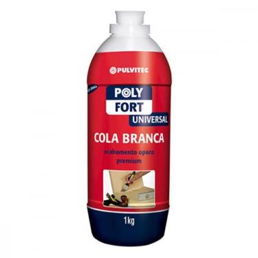 Imagem de Cola Branca Polyfort 1Kg Pulvitec, Branco