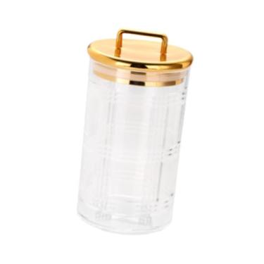 Imagem de IEUDNS Lata de armazenamento de acrílico, lacre selado, jarra de cozinha com tampa hermética, decorativa para lanches de biscoito de grãos de café com açúcar, L