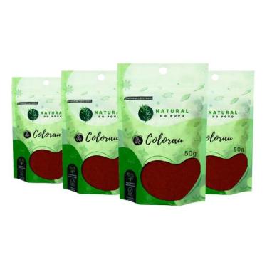 Imagem de Colorau Em Pó Tempero Importado Alta Qualidade Premium Kit 4 50g Pouch