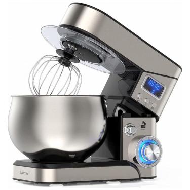 Imagem de Batedeira de Bancada 5 Litros em Aço inoxidável com Display LCD, 110V 1200W, LILPARTNER, Prata