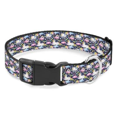 Imagem de Coleira de unicórnio branco arco-íris rosa nuvem macia para cães de raça pequena, média, grande, gatos, filhotes, gatinhos, terrier