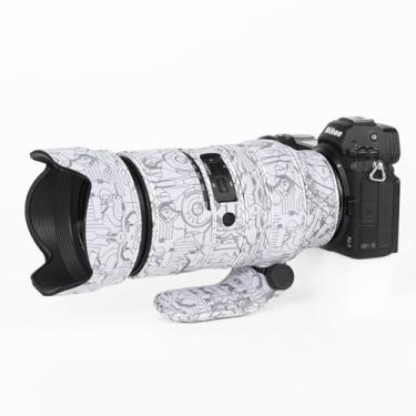 Imagem de CHASING BIRDS Revestimento de lente impermeável camuflado para TAMRON 50-400 mm F4.5-6.3 DI III VC VXD A067 capa protetora de lente à prova de chuva (branco elétrico, suporte Z)