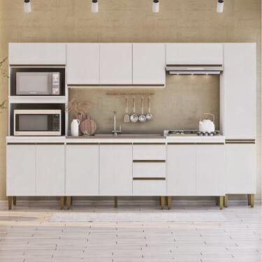 Imagem de Cozinha Modulada 6 Peças 2 Aéreos 2 Balcões 1 Torre Quente 1 Paneleiro Margarida