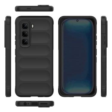 Imagem de Elubugod Capa compatível com Infinix Hot 50 Pro 4G, capa para celular TPU macia compatível com Infinix Hot 50 Pro 4G X6881 preta