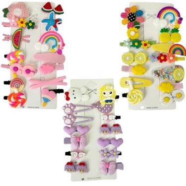 Imagem de Kit C/ 42 Presilhas Meninas Prendedor de Cabelo Sortidas Bico de Pato Tic Tac Laço Flor Etc (Modelo I, J e L - (com 41 peças))