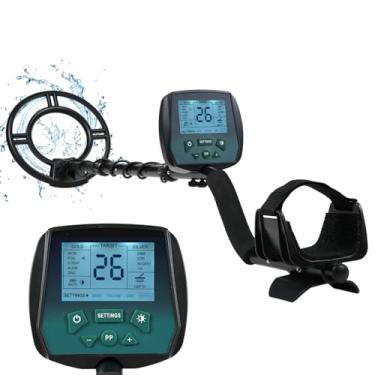 Imagem de SZITW Detectores de metal para adultos à prova d'água Profissional Detector de ouro de maior precisão com display LCD 4 modos Todo o entalhe de disco de metal Localizador de tesouro subterrâneo locali