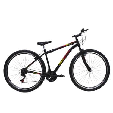 Imagem de Bicicleta Aro 29 Saidx 21 Velocidades Aço Carbono Freio V-Brake Garfo Rígido Aro Aero (Vermelho/Amarelo)