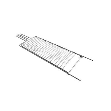 Imagem de Grelha Churrasco Dupla Peixe Carnes Aço Cromado 60x22x4,5cm Qualinox