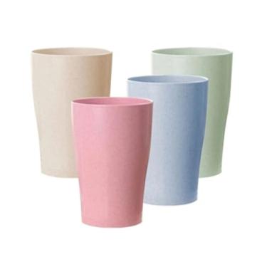 Imagem de Kit 12 Copos Fibra de Bambu Natural 290ml p/Piscina Não Quebra