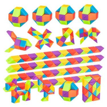 Imagem de Puzzles Party Favors Aubrogo Fidget Snake Cube 36 unidades para crianç