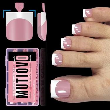 Imagem de MUTIOVO Pontas De Unha Francesas De Pressão, Extensão De Unha Postiça Em Gel Macio Pré-Desenhada Sharp Square, Primer E Base Pré-Aplicados Berry Pink, Acrílico De Cobertura Total Para Diy X 15 Taman