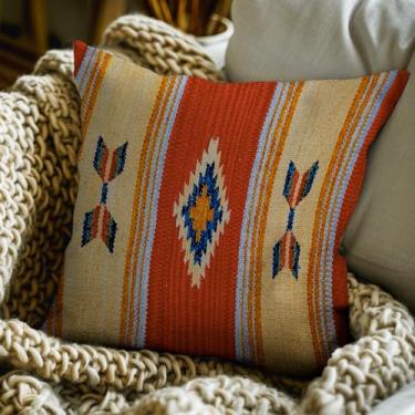 Imagem de 1 Capa de Almofada Kilim Original 100% Algodão 45x45 Vr (D7Kil Vermelho Bege Amarelo Azul Laranja Verde Cru - Classico)