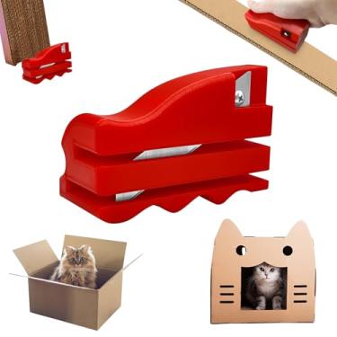 Imagem de Cortador de papelão Mesen para arranhadores de gatos, cortador de caixa de papelão impresso em 3D, arranhador de gato faça você mesmo, ferramenta de reciclagem de papelão portátil, máquina de corte