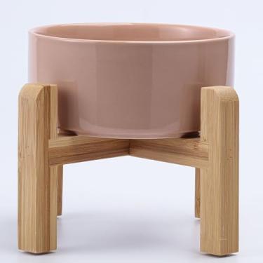 Imagem de Petygooing Tigela para cães de cerâmica elevada/elevada de 800 ml para raças pequenas e médias, prato de água para ração para cães com suporte, tigela para animais de estimação com borracha