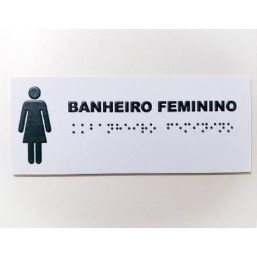 Imagem de Placa PVC braile feminino medida 20x8 - Própria