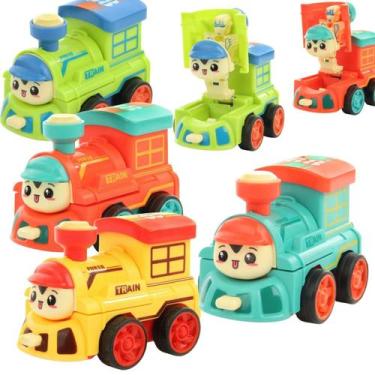 Imagem de Carrinhos Kit 4 Monster Truck Trenzinho Amortecedor - STORE SHARK