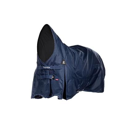 Imagem de HORZE Lençol de chuva Avalanche 1200D com gola alta (sem enchimento) | Cobertor de cavalo leve à prova d'água - Pavão azul escuro - 167 cm