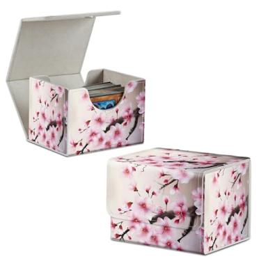 Imagem de DIGTIALL Cherry Blossom Theme Turtle Theme Card Deck Box Trading Cards with Strong Magnet Commander Deck Box Storage Magic Premium Case Cover for TCG CCG Magic Cards