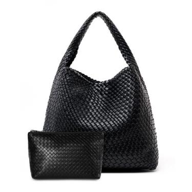 Imagem de Sacola MELOLILA de couro trançado grande para mulheres com bolsa