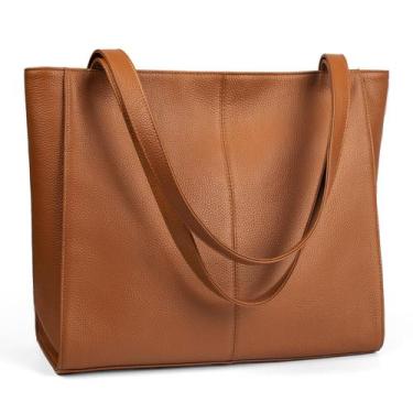 Imagem de Bolsa de ombro de couro befen para mulheres Cognac Brown