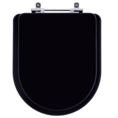 Imagem de Assento Sanitário Poliéster Carrara Ébano Fosco (Preto) Para Vaso Deca