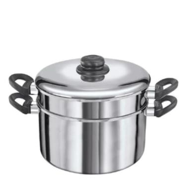 Imagem de Panela 2 Em 1 Cozimento Vapor Banho Maria Em Aluminio Polido(PEQUENA Nº 16)