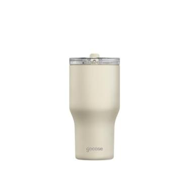 Imagem de Gocase Copo Life Premium - Aço Inoxidável com Tampa e Canudo Tritan, Parede Dupla Isolada a Vácuo, Bebidas Quentes ou Frias por muitas Horas (Off-White, 600 ml)