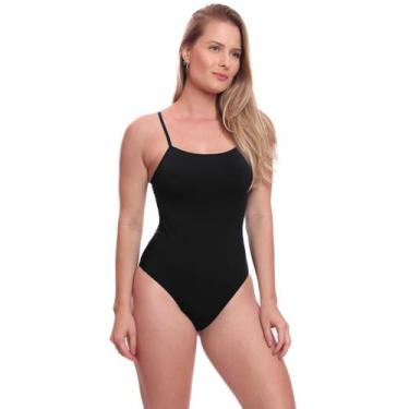 Imagem de Maiô Adulto Regulagem Natação Piscina Praia - Brás e Cia, P, Preto