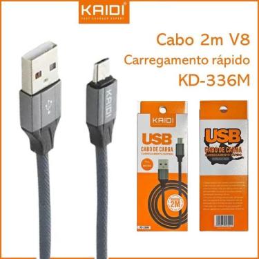 Imagem de Cabo Carregador Carga Rápida USB x Micro Usb V8 Blindado Com 2 Metros 