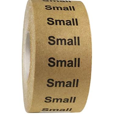 Imagem de Etiquetas de roupas pequenas Kraft Natural Adesivos de tiras para vestuário de varejo 1,25 x 5 polegadas 125 adesivos adesivos