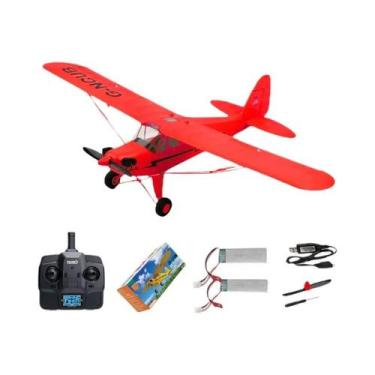 Imagem de Avião RC WLtoys A160 J3-CUB 2024 Atualizado, 5 Canais, Controle Remoto