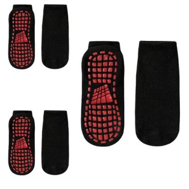 Imagem de 3 pares meias antiderrapante adulto pilates hidroginástica - MIKAELA, 