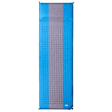 Imagem de Colchão autoinflável NILS Camp - Colchão de ar tapete de dormir autoinflável - 195 x 60 x 5 cm - azul e cinza