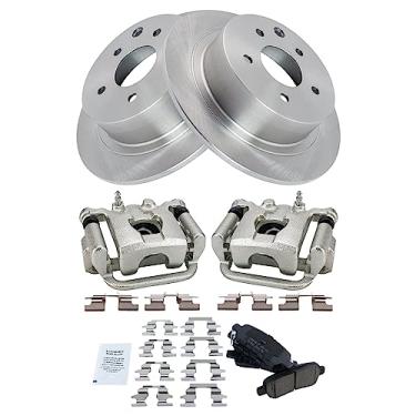 Imagem de TRQ Pastilhas e Rotores de Cerâmica para Pinças de Freio Traseiro Compatível com Nissan Sentra 2007-2012