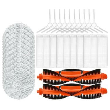 Imagem de Kit de acessórios de aspirador de pó compatível com Xiao-Mi C101/X20 (não para X20 Max/X20 Pro/X20+), peças de substituição de aspirador de pó robô vassoura (2 escovas principais + 10 escovas laterais