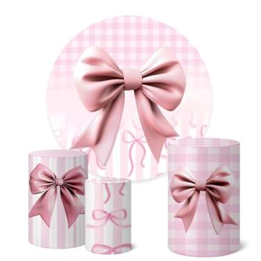 Imagem de Trio Capas Cilindro + Painel Redondo Sublimado 1,50m Laços (K1LAS0003)