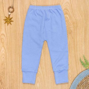 Imagem de Calça Bebê Algodão Suedine com Pé Reversível - Era Uma Vez, Azul claro