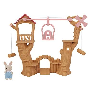 Imagem de Sylvanian Families - Baby Ropeway Park Jogo com Coelho Bebê Leite, 3+ Anos, Multicor, 5452