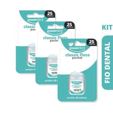 Imagem de Fio Dental Com Cera  Pocket Floss  25 metros  3 unidades - PowerDent