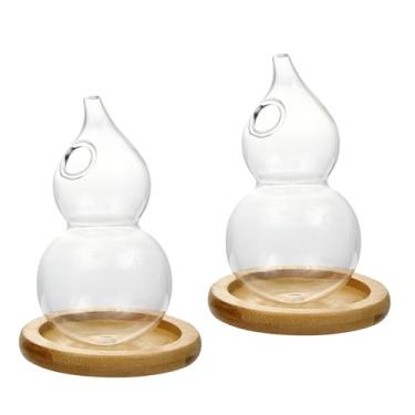 Imagem de WeiLaiKeQi 2 peças de vasos de vidro para terrário, plantação, decoração de sala de artesanato, vasos com base para flores, sala de estar e pátio