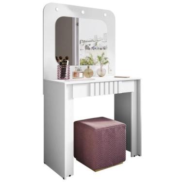 Imagem de Penteadeira Camarim 90cm Com Espelho Lilian Branco B02 - Mpozenato, BR