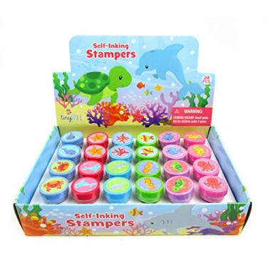 Imagem de TINYMILLS 24 peças de carimbos redondos de animais marinhos para crianças