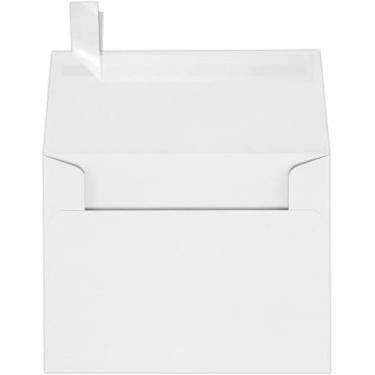 Imagem de Envelopes de convite A2 LUXPaper em 80 lb. Branco com descascar e pressionar para 4 1/4 x 5 1/2 cartões, envelopes com aba quadrada impressos para convites, 50 pacotes, tamanho da envelope 4 3/8 x 5 3/4 (branco)