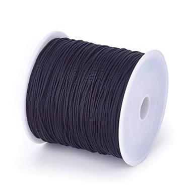 Imagem de Cheriswelry Fio De Nylon Trançado 100 Jardas E 0,8 Mm, Preto Para Contas, Rolo Linha, Elevação, Sombra Fazer Joias, Nós Kumihimo, Materiais Embrulho, Artesanato Faça Você Mesmo